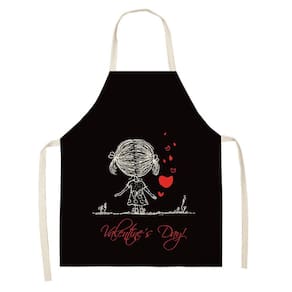 1 peça pai adulto The Family Kitchen Valentine`s Day Print Aventais de linho para família