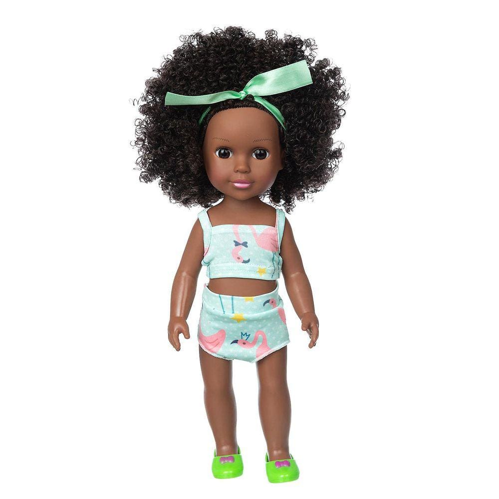 Black African Black Baby Cute Curly Black 35cm Vinyl Baby Toy