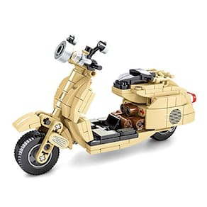 DEJUN Brinquedo Blocos de Construção Conjuntos, Mini Ovelha Motorcyc