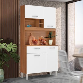 Armário De Cozinha 4 Portas 1 Gaveta 91 cm Amêndola Branco Maria Shop JM