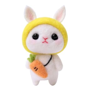 Padrão de coelho bonito diy poke lã artesanal material p