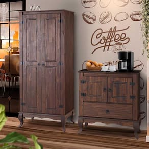 Cantinho do Café Antigo Madeira Maciça Marrom Shop JM