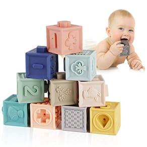 Mini Tudou Baby Blocks Blocos de construção macios Baby Toys Teet