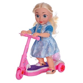 Boneca Scooter Infantil Música Brilhante Multifuncional Bonita Boneca Brinquedo