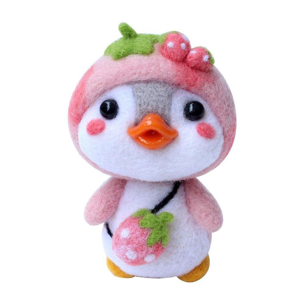 Pacote feito à mão da produção material dos feltros de lã do cutucão do teste padrão bonito do pinguim