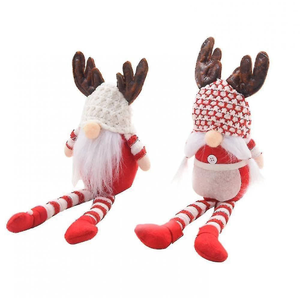Expositores de enfeites de férias estandes tranças de perna curta chifres de natal rudolph alce sem rosto boneca velho anão goblin boneca decoração