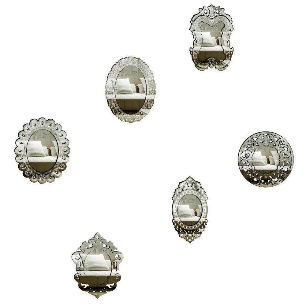Kit Mini Espelhos Venezianos Ddek Taranto 6 Peças
