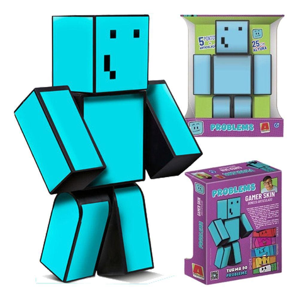 Boneco do minecraft quadrado brinquedo