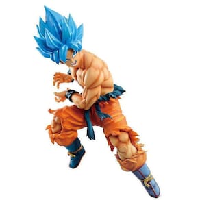 2pcs Dragon Ball Figure Toy Sungoku com modelo de boneca de anime de cabelo azul
