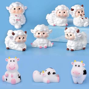 Miniatura sheep lamb cow estatuetas estatuetas animais fada ga