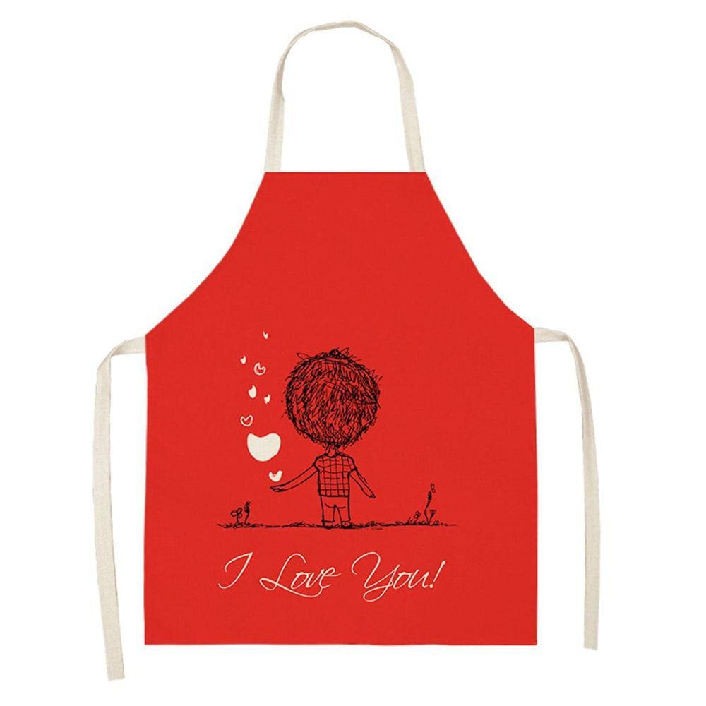 1 peça pai adulto The Family Kitchen Valentine`s Day Print Aventais de linho para família