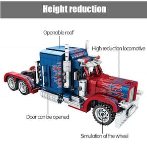 849pcs City Classic Pull Back Car Building Blocks técnico Peterbilt Heavy Container Truck Bricks Toys for Boys