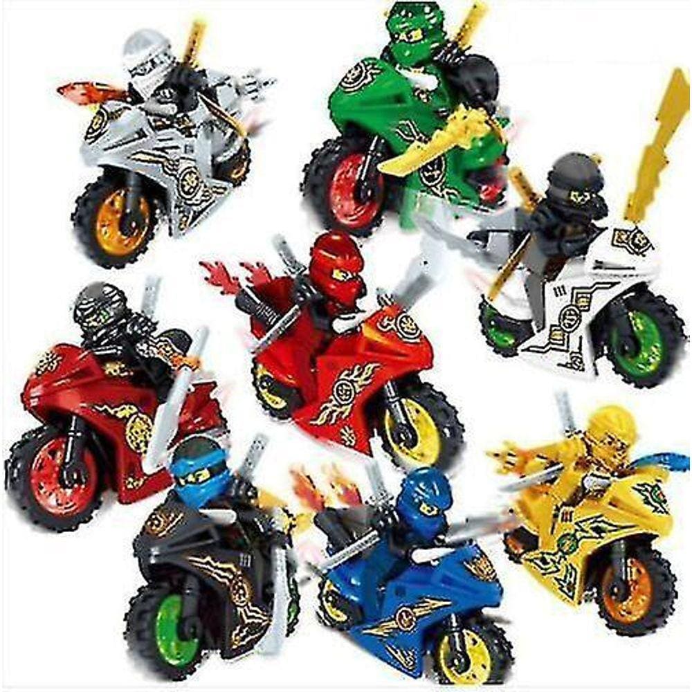 8pc Motocicleta Ninjago Mini Figuras