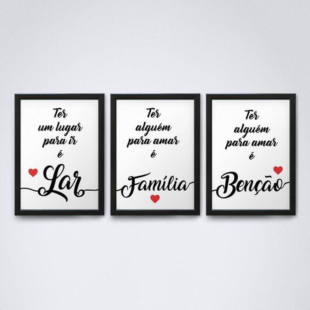 Quadro Decorativo 30x20cm Moldura Preta