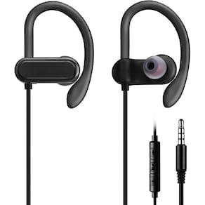 [Atualizado] Fones de ouvido com fio, ganchos de ouvido e microfone seguros para esportes, corrida, academia, exercícios