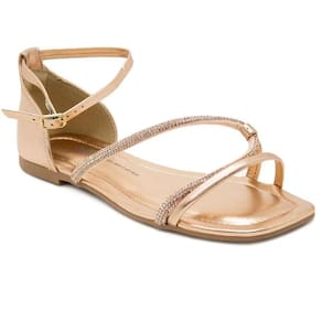 Rasteira Dakota Strass Metalizada Feminina - Rosê