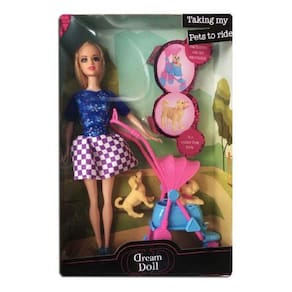 Boneca Dream Doll Loira Taking My Pets To Ride Candide 2940