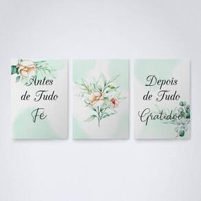 Quadro Decorativo fé e gratidão tons v9 30x20cm