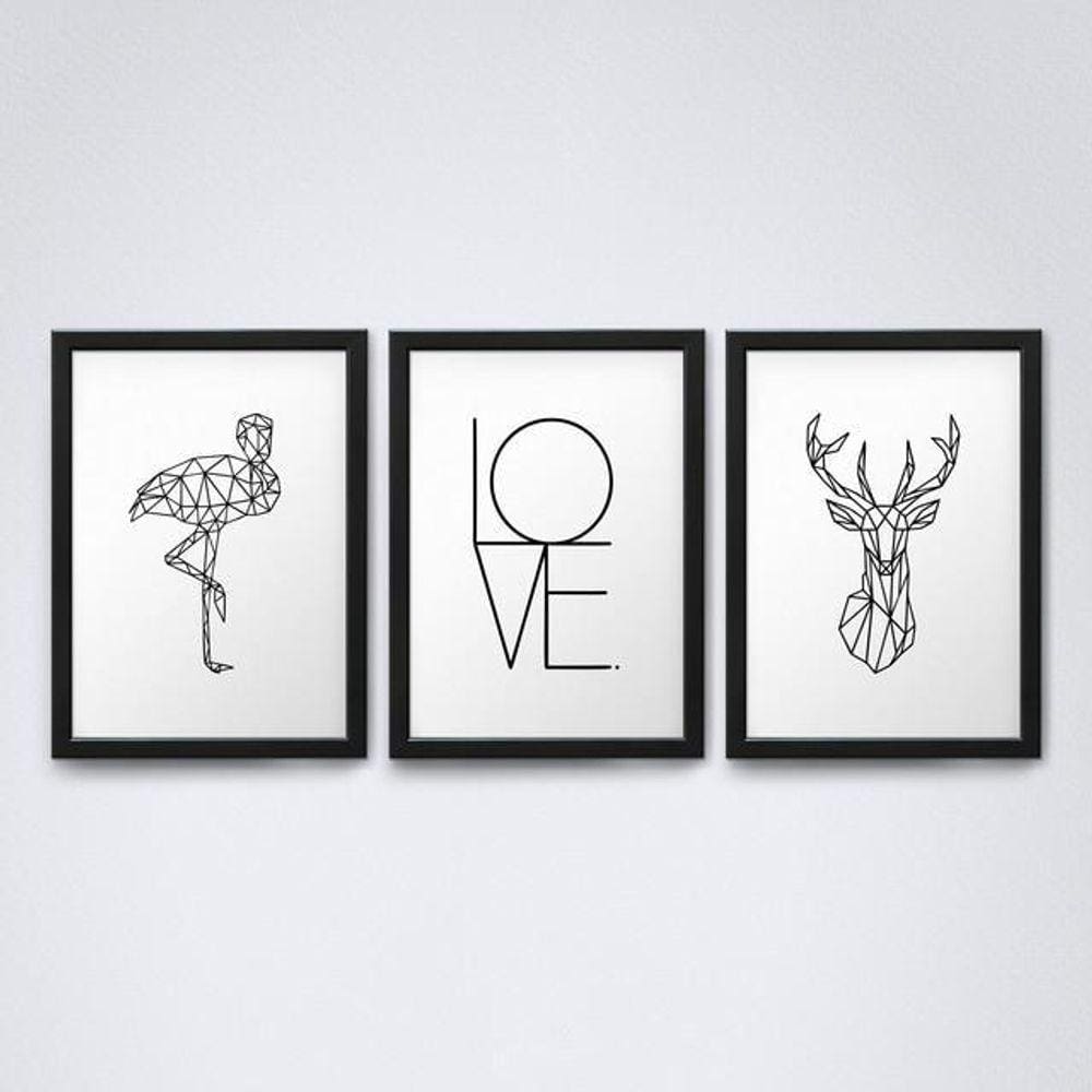 Quadro Decorativo 30x20cm Moldura Preta