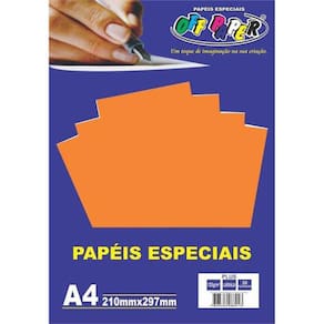 Papel Especial Plus 210x297mm Laranja 120g - 20 Folhas