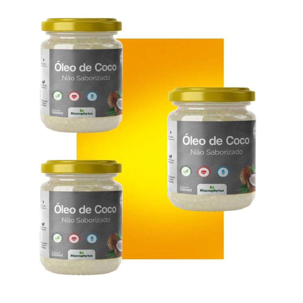 ÓLEO DE COCO NÃO SABORIZADO-MACROPHYTUS 500ML  (extraído da polpa do coco)