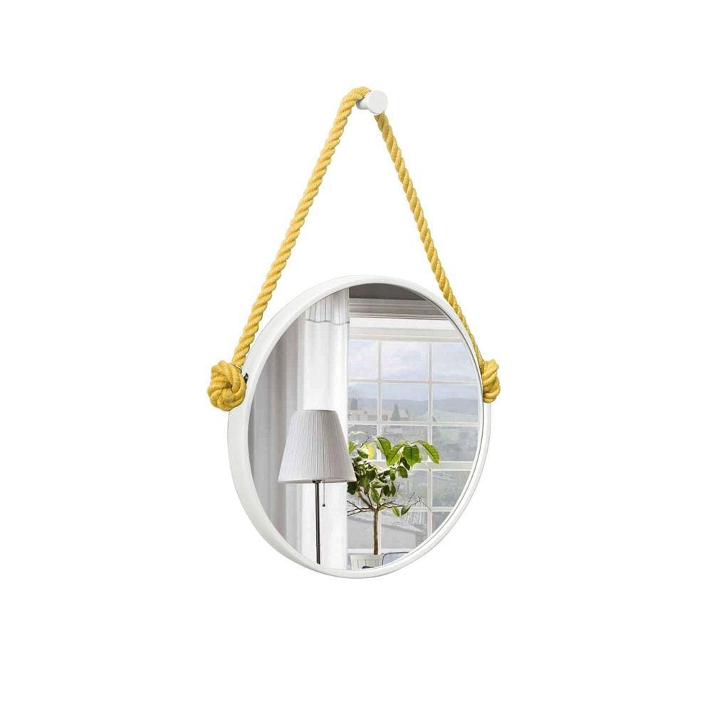 Espelho Decorativo Adnet Alça Sisal 40 cm Redondo