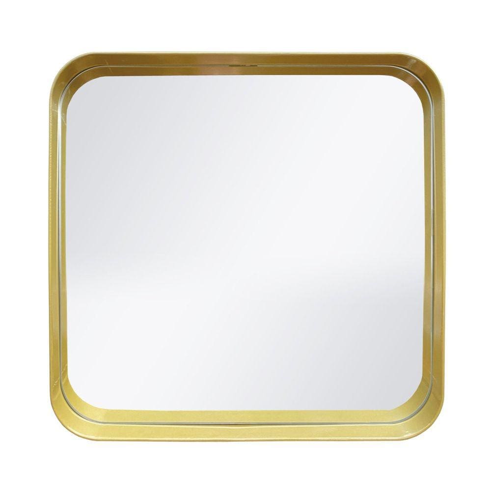 Espelho Decorativo Urban 50x50cm Quadrado Cantos Dourado
