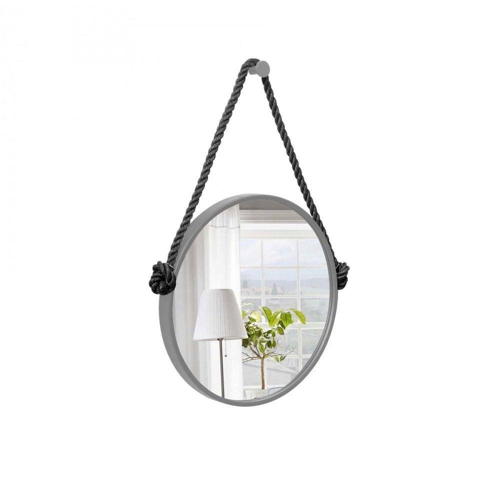 Espelho Decorativo Adnet Alça Corda Naval 40 cm Redondo