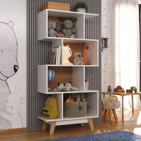 Nicho Infantil Organizador 4 Nichos Noah Espresso Moveis Branco/Nogal