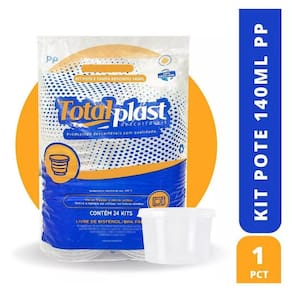 Pote Redondo Com Tampa 140ml Bolo No Pote 24und Totalplast