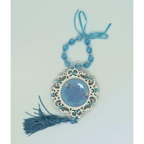 Adorno de Berço Anjo da Guarda Azul 30cm + Embalagem