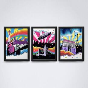 Quadros Pop Art Moldura Preta A4 - 20x30cm