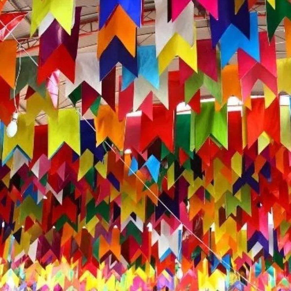 Bandeirinha Festa Junina Decoração 100m Seda