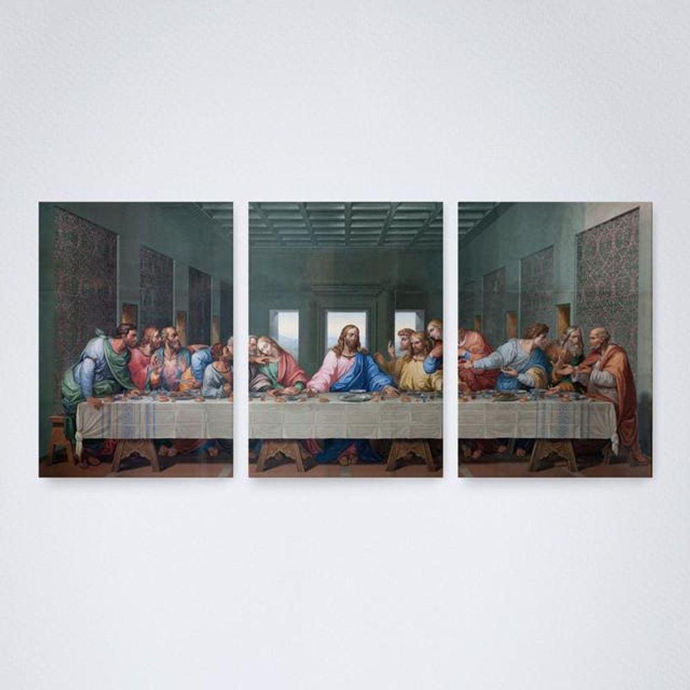 Quadro Decorativo Santa Ceia Jesus Cristo 30x20cm