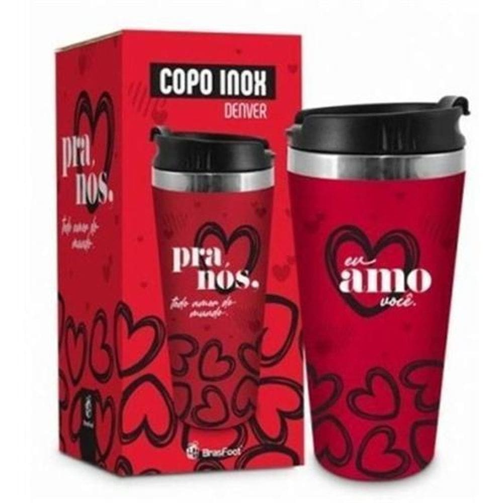Copo Térmico Emborrachado 450Ml - Pra Nós Amor Do Mundo