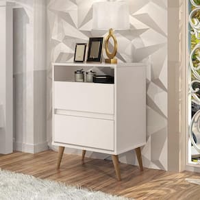 mesa cabeceira off white quarto casal estilo retro