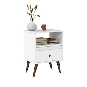 mesa cabeceira classic retro 1 gaveta branco
