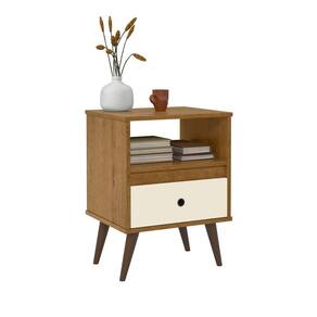mesa de cabeceira estilo retro freijo com off