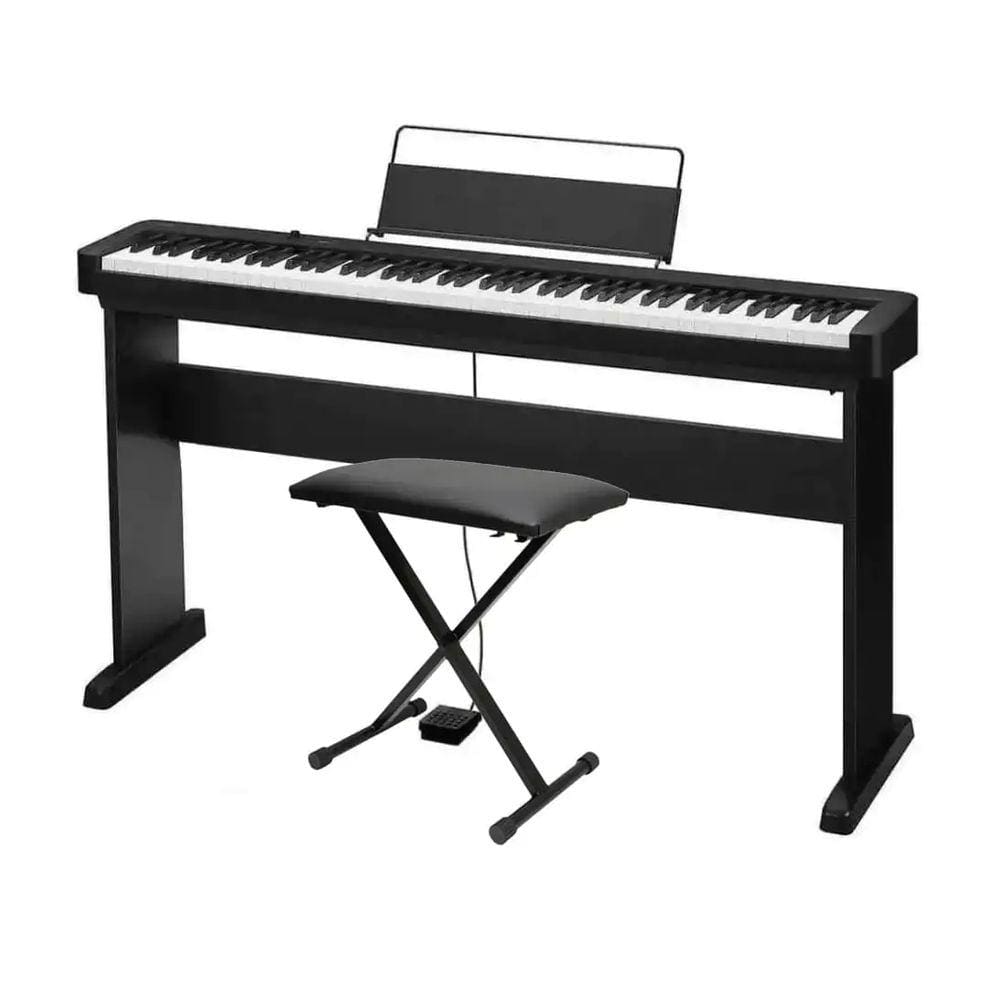 Kit Piano Digital Casio CDP-S110 Bk 88 Teclas + Estante CS-46 + Banqueta em X
