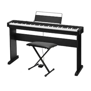 Kit Piano Digital Casio CDP-S110 Bk 88 Teclas + Estante CS-46 + Banqueta em X