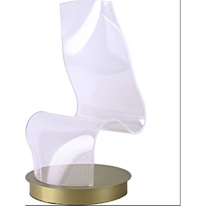 Abajur Sinuous 36X48cm Dourado E Acrílico Translúcido