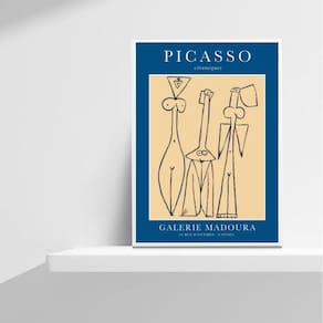 Quadro Picasso Ceramics 45x34cm Moldura Madeira Preta
