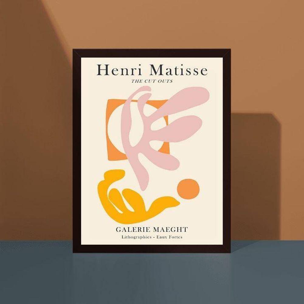 Quadro Decorativo Abstrato Henri Matisse 33x24cm Preto