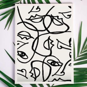 Quadro Abstrato Moderno 33x24cm - Com Vidro
