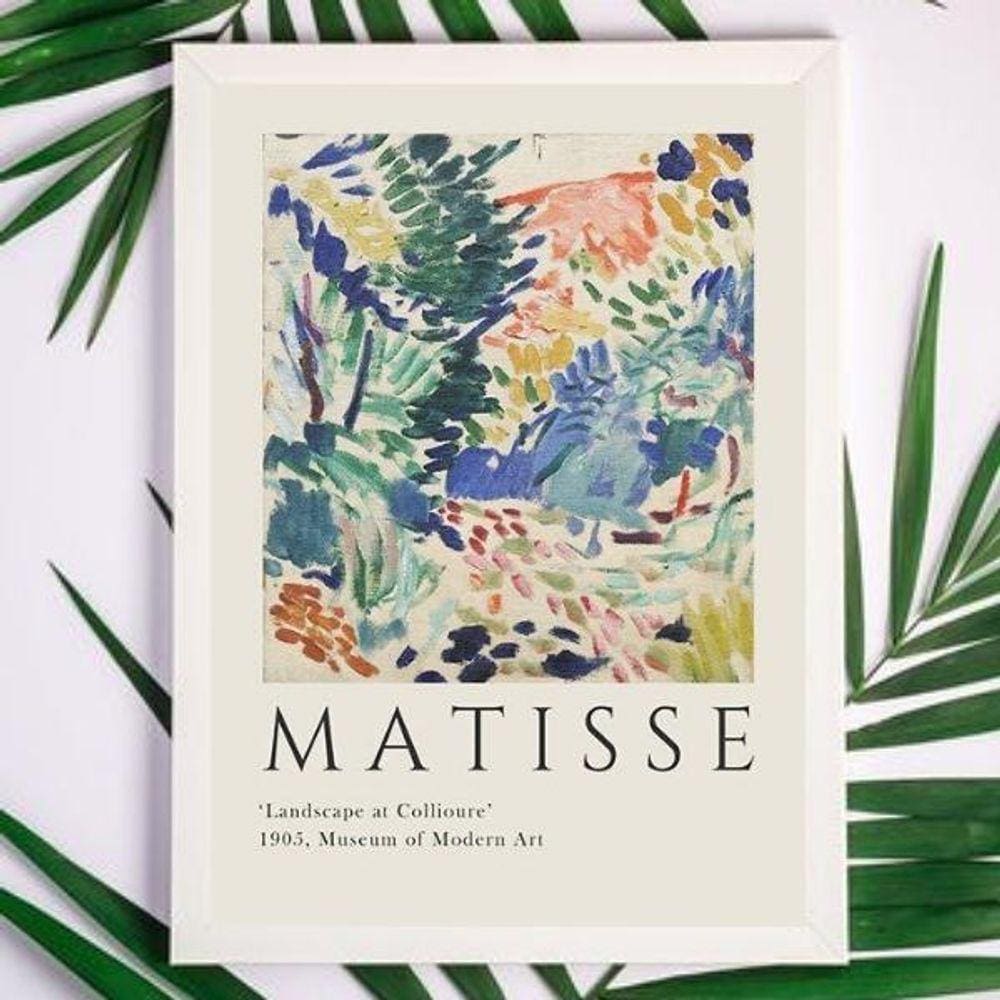 Quadro Decorativo Matisse 33x24cm com Vidro e Moldura Branca