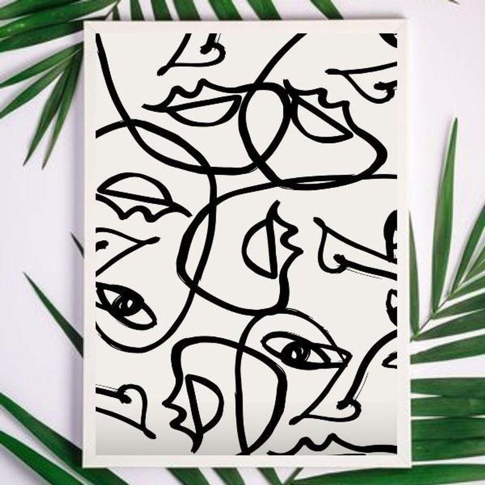 Quadro Abstrato 24x18cm - Vidro, Moldura Preta