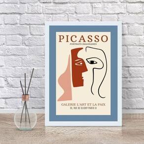 Quadro Decorativo Picasso 33x24cm - Moldura Branca