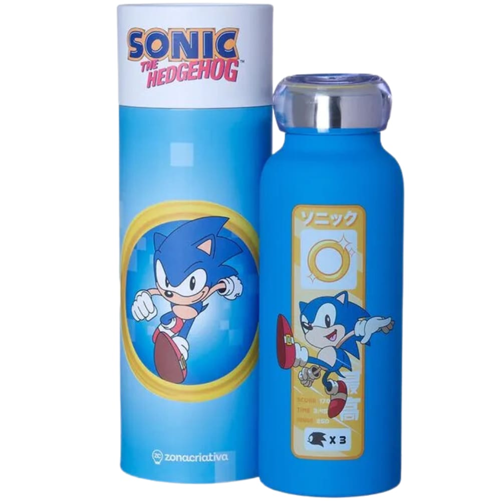 Garrafa Sonic The Hedgehod Térmica 6 Horas 500 ML Oficial Sega + Embalagem Presente