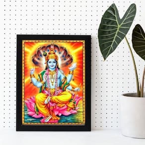 Quadro Decorativo Vishnu 33x24cm - Moldura Branca