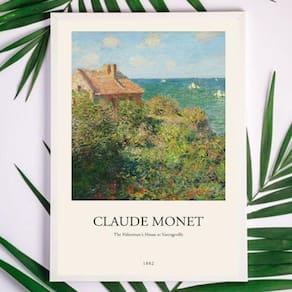 Quadro Monet The Fisherman`s House 24x18cm Madeira Branca
